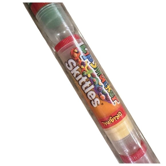 Vintage Lip Smacker SKITTLES Trio Lip Balm Cane Keychain Gift Set BUBBLE FONT - Picture 4 of 9